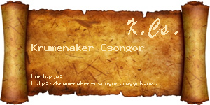 Krumenaker Csongor névjegykártya
